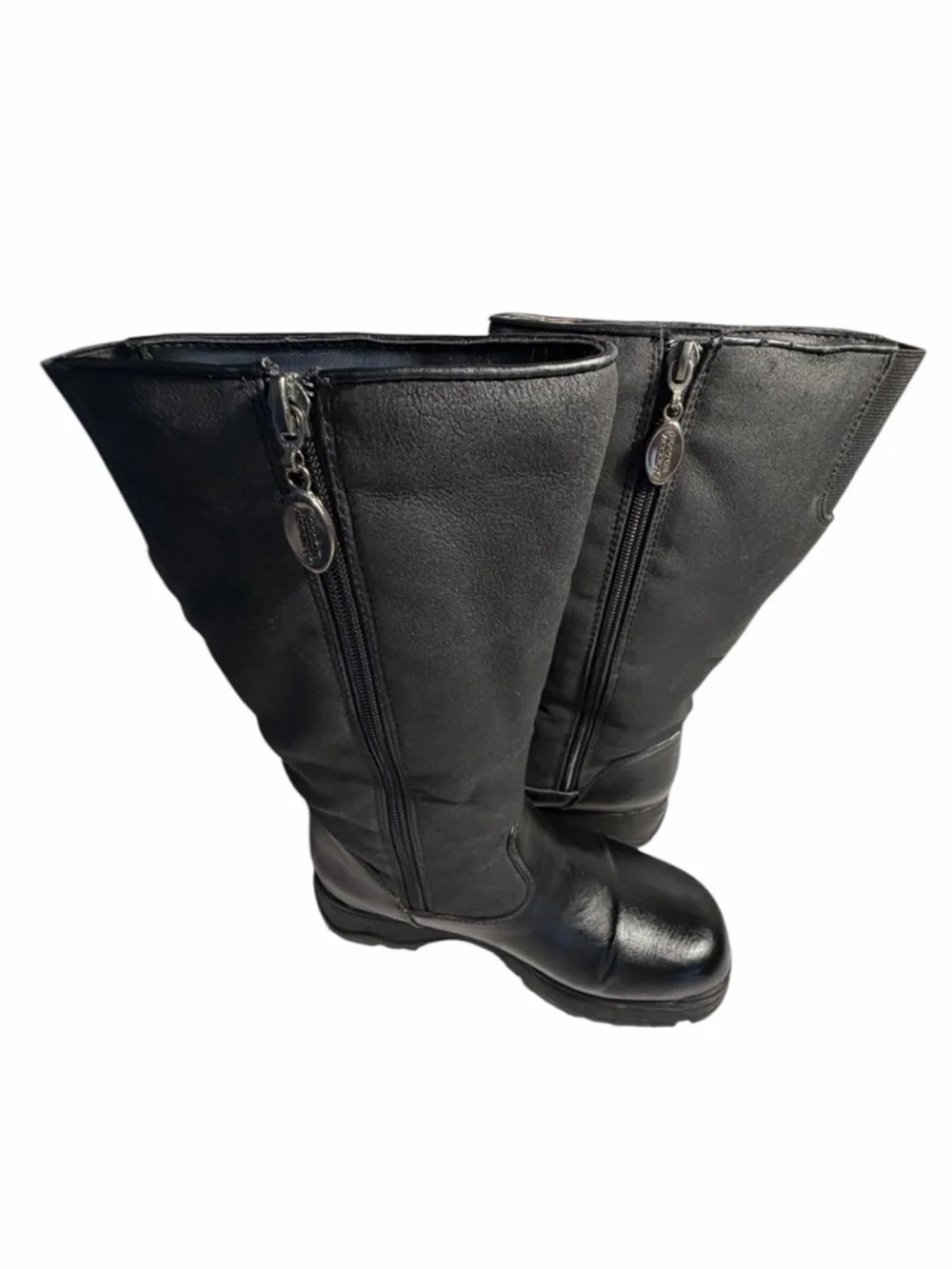 Boston Accents Women's Patty Black Knee-High Insultaed Zip Boots Sz 6